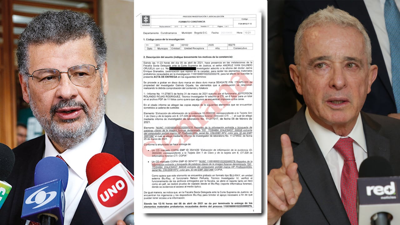 Jaime Granados, acta de entrega de información, Álvaro Uribe