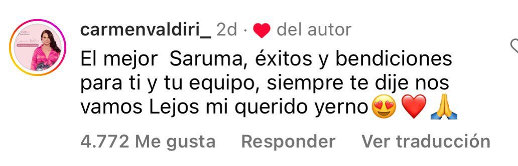 Carmen Valdiri dejó un comentario en el perfil de Felipe Saruma tras los rumores de su separación