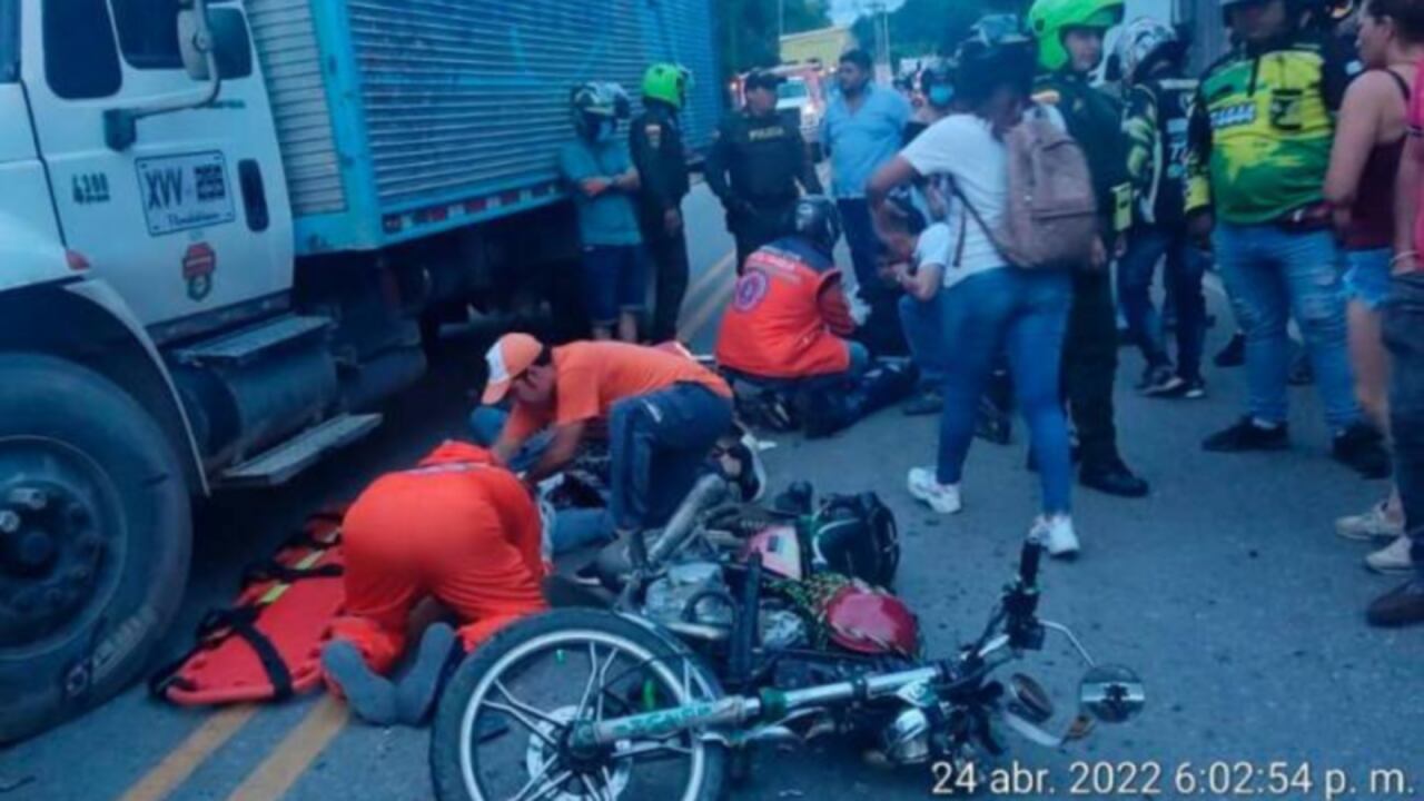 Dos motocicletas involucradas.