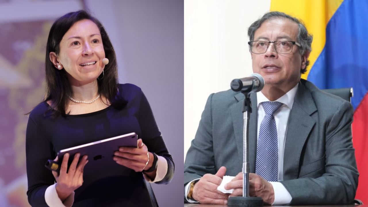 Raquel Bernal, rectora de la Universidad de los Andes, y el presidente Gustavo Petro.