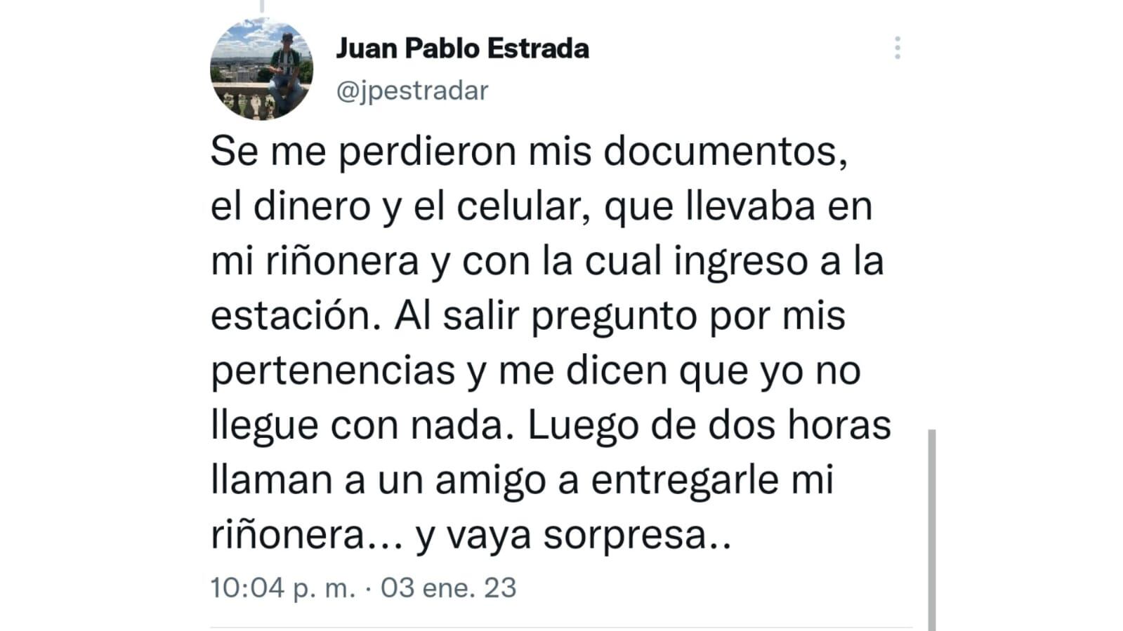 Captura Twitter @jpestradar