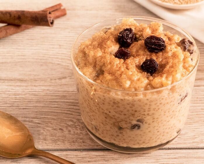 Quinua dulce con uvas pasas.