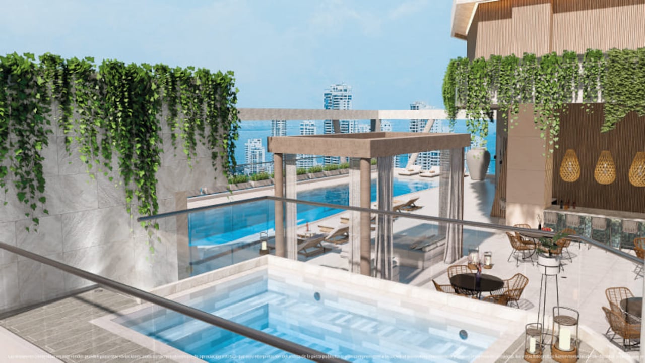 B³ LIVING será un edificio de 34 pisos que contará con gimnasio completamente dotado, SPA, coworking, lobby, cafetería, cocina compartida, parqueaderos y una impresionante piscina con vista panorámica.