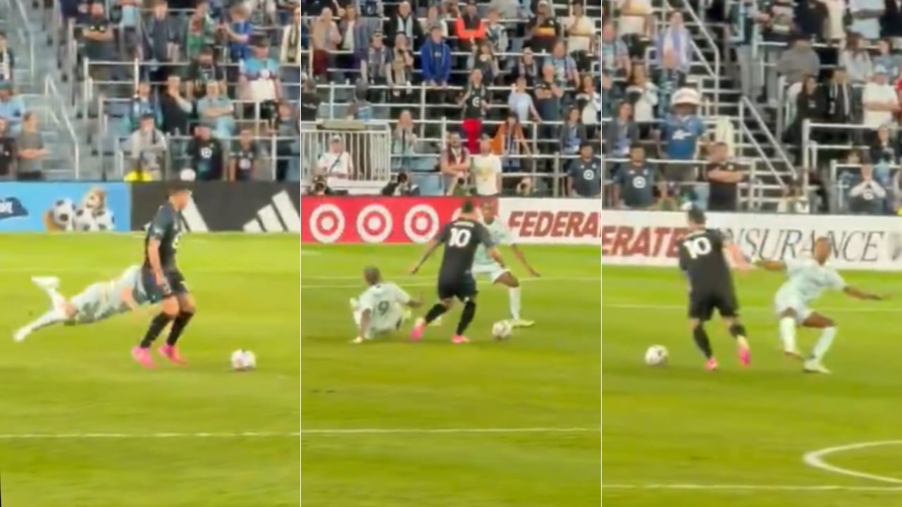 James Rodríguez, del Minnesota United. El 10 eludió a varios rivales que terminaron en el suelo