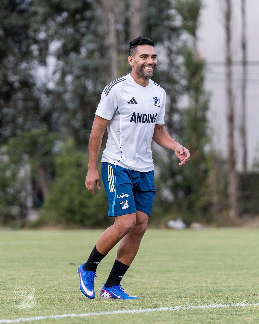 Radamel Falcao durante su primer entrenamiento en su regreso a Millonarios.