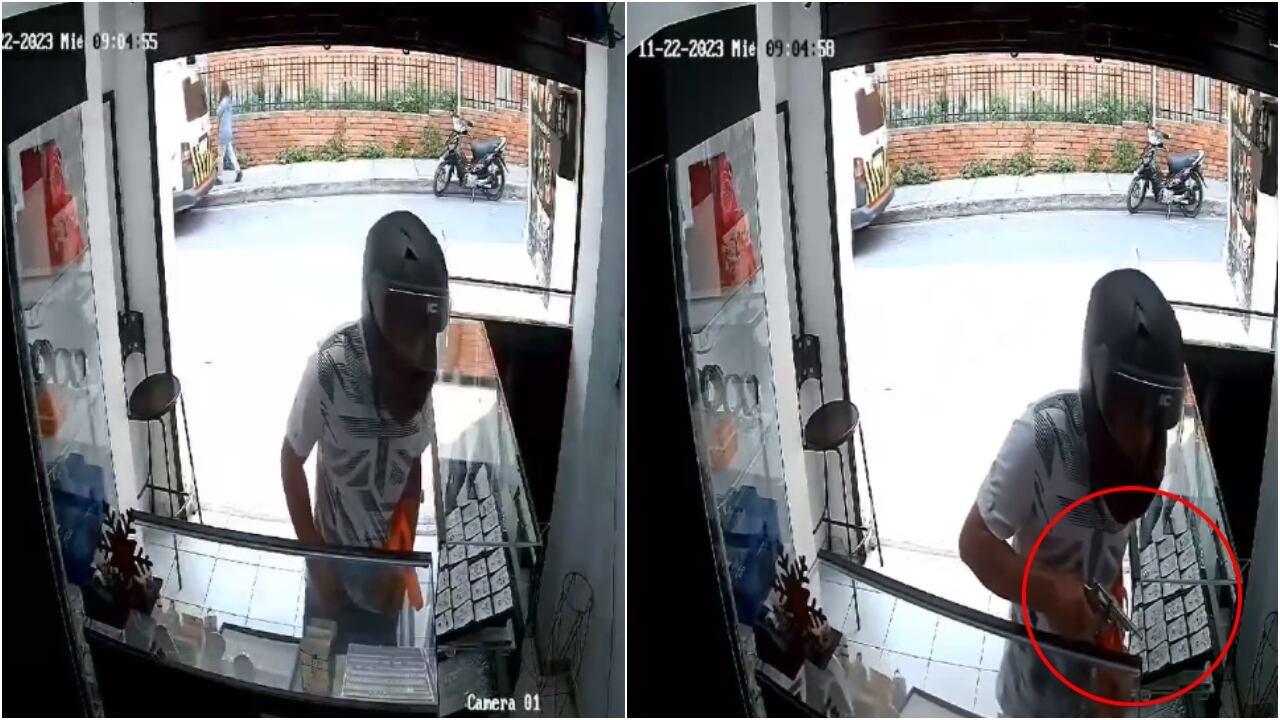 Video|Ladrón armado se lleva más de $40 millones en joyas: "no vaya a gritar porque la mato, quietica", le dijo a una trabajadora