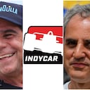 De izquierda a derecha: El logo de la Fórmula Uno; Alejandro Char, alcalde de Barranquilla; el logo de la IndyCar y Juan Pablo Montoya, piloto colombiano retirado