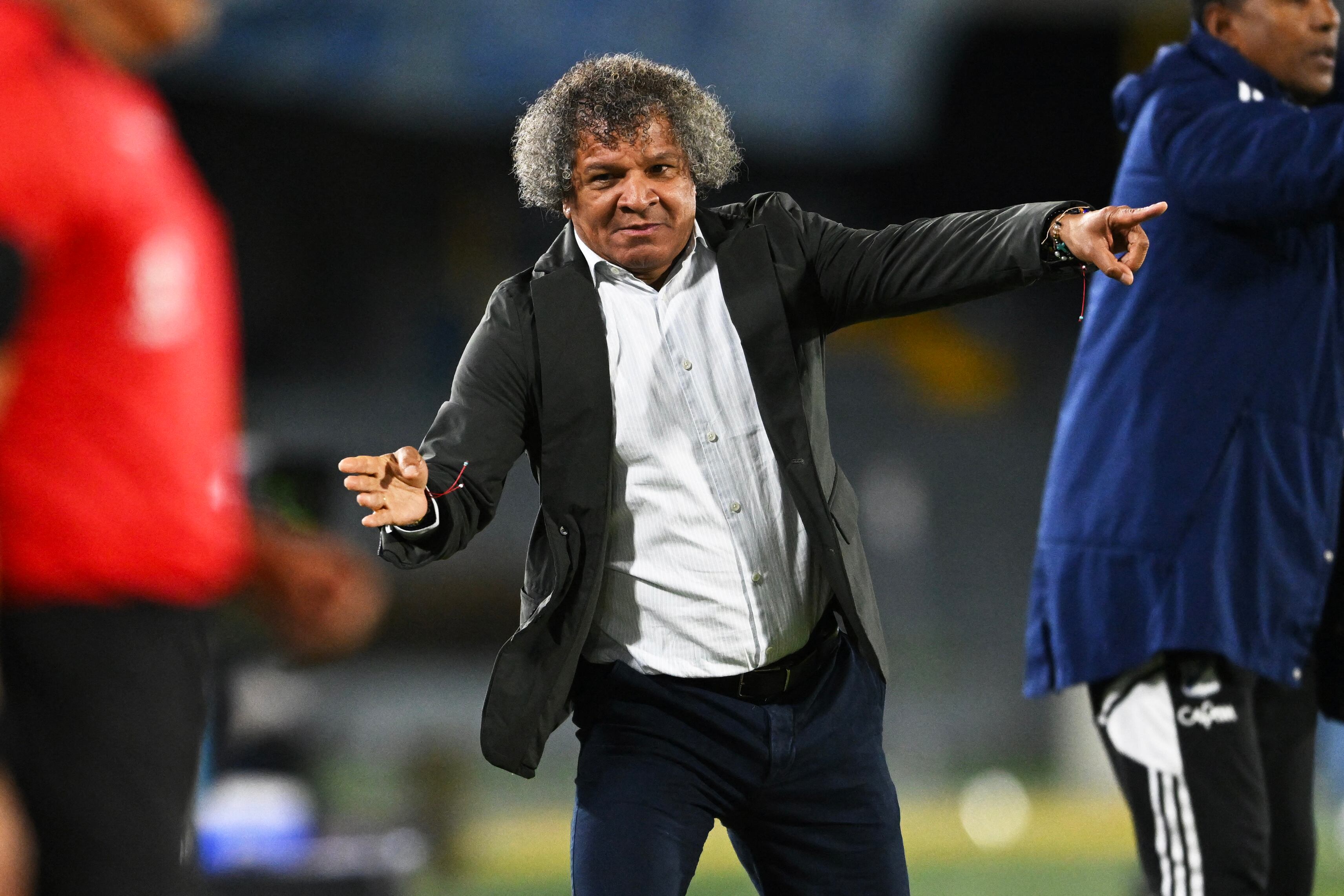 Alberto Gamero en el partido entre Millonarios y América Mineiro por la fase de grupos de la Copa Sudamericana 2023.