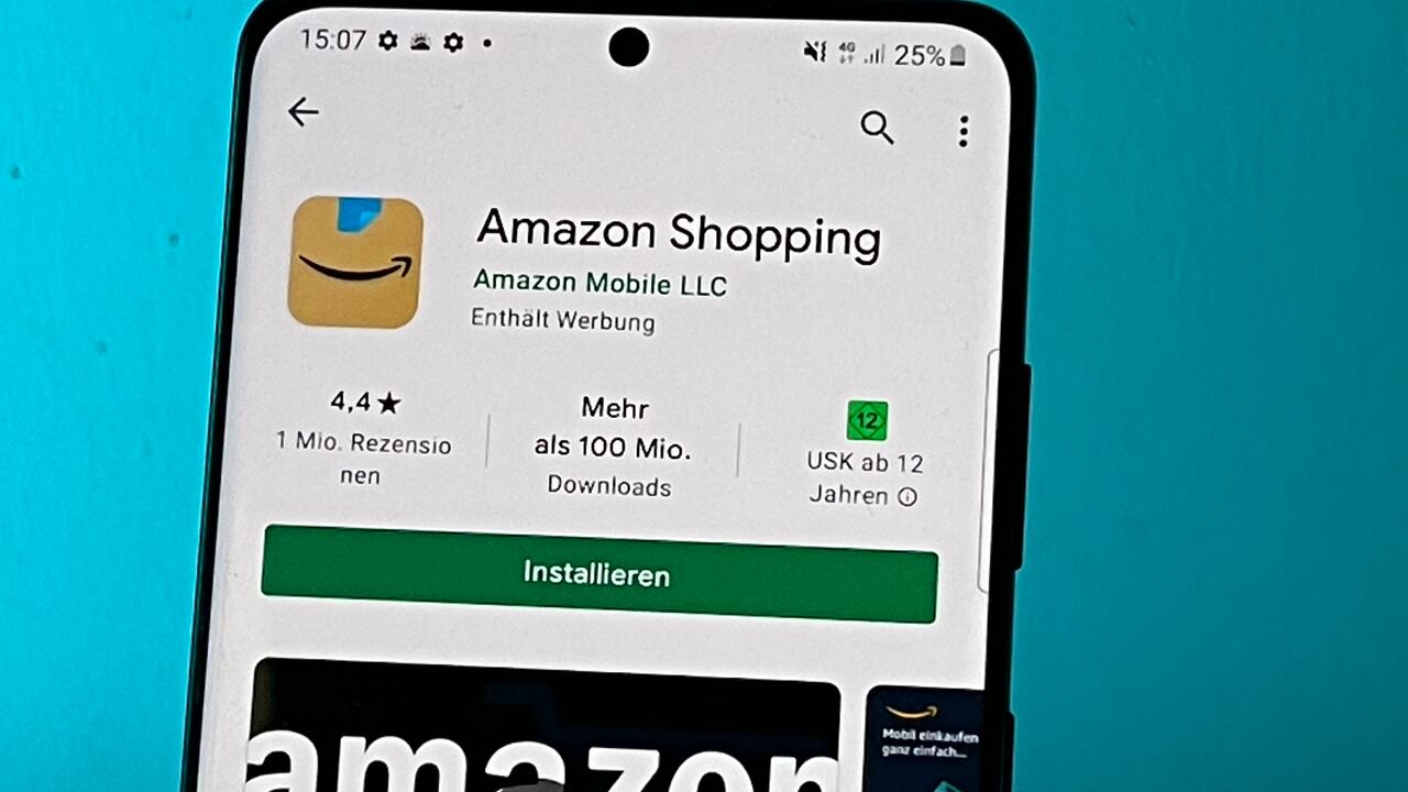 Amazon había adaptado el nuevo símbolo de su aplicación para teléfonos inteligentes
