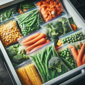 Verduras como las zanahorias y los apios se pueden almacenar en el congelador sin problema.