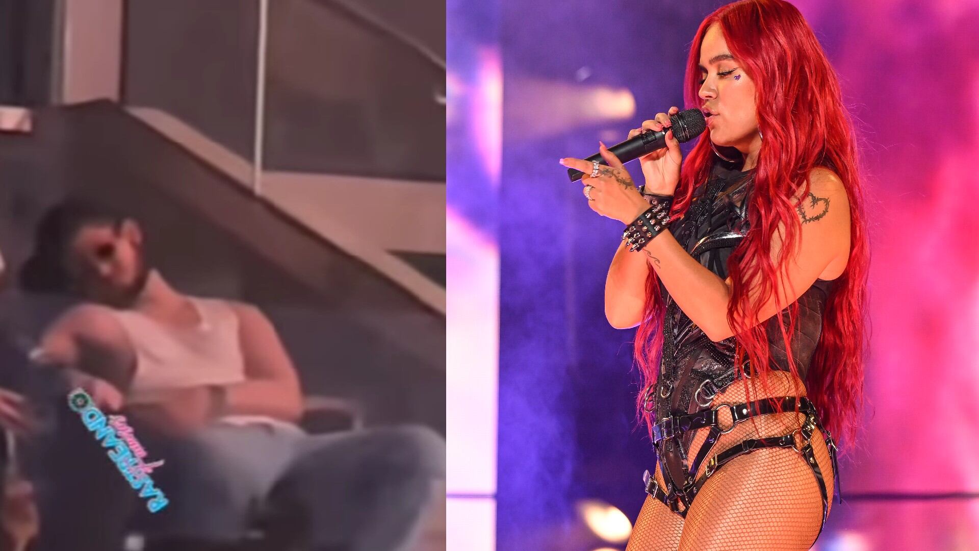 No es claro si el asistente al concierto de Karol G estaba borracho o dormido, pero la artista lo dejó en evidencia.