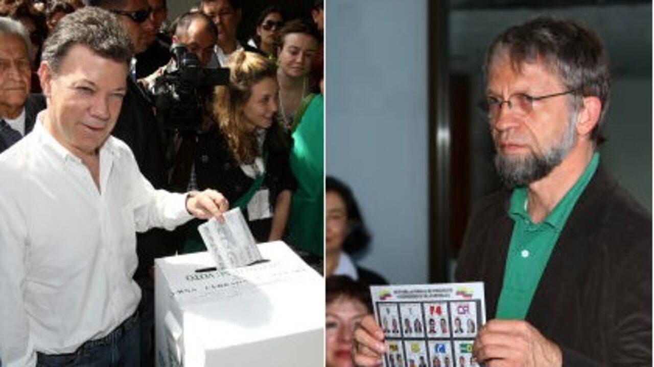 Juan Manuel Santos no alcanzó la mayoría absoluta por lo que habrá segunda vuelta el próximo 20 de junio.