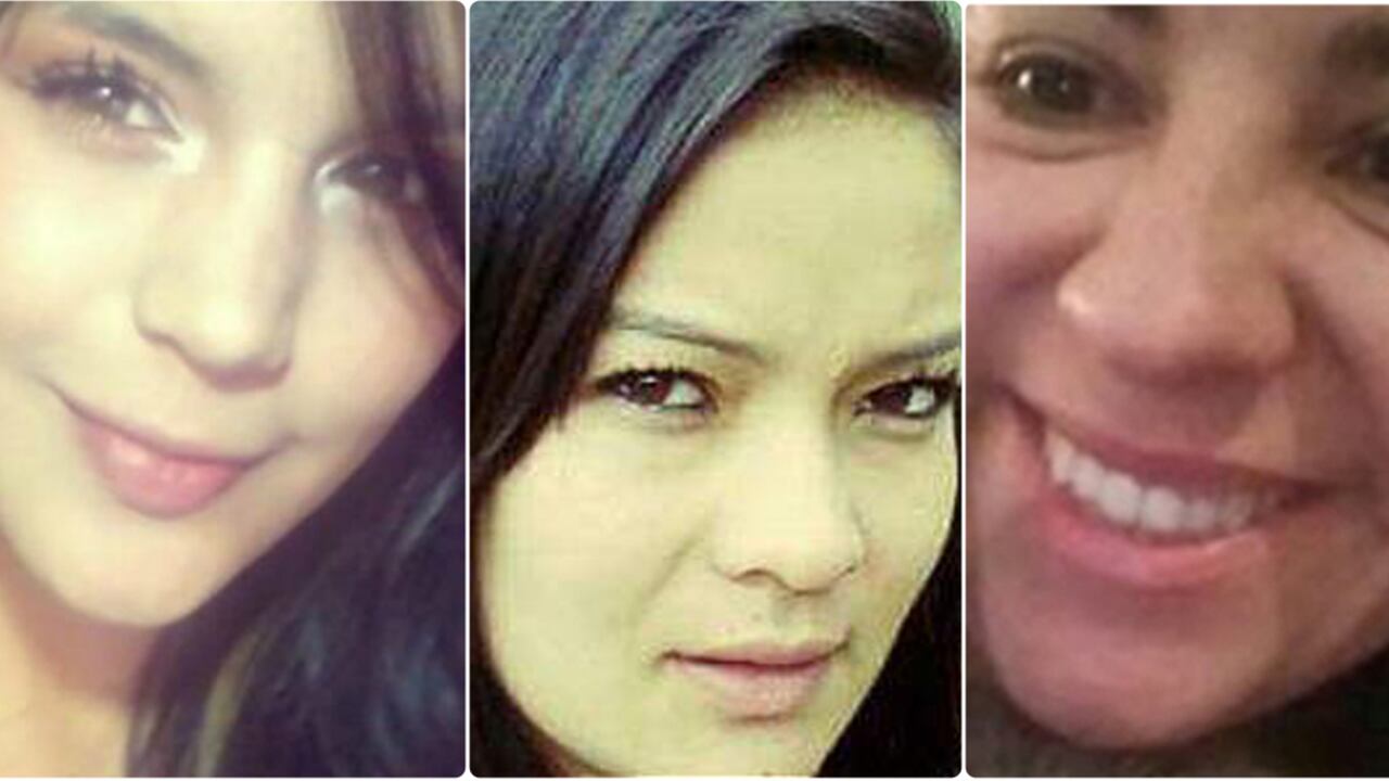 La porrista Luisa Fernanda Ovalle, la estudiante estudiante Ana Milena Torres y la profesora Mónica Bravo.