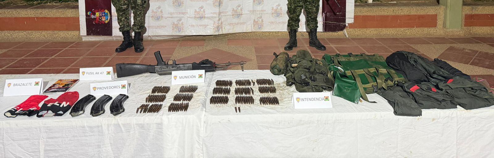 Material decomisado por las autoridades en Arauca.
