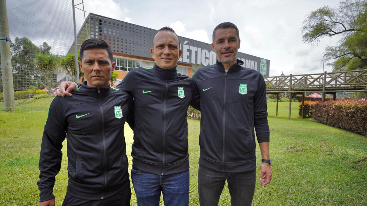 Cuerpo técnico de Nacional: Walter Rivera (PF), Alejandro Restrepo (DT) y Francisco Nájera (AT).