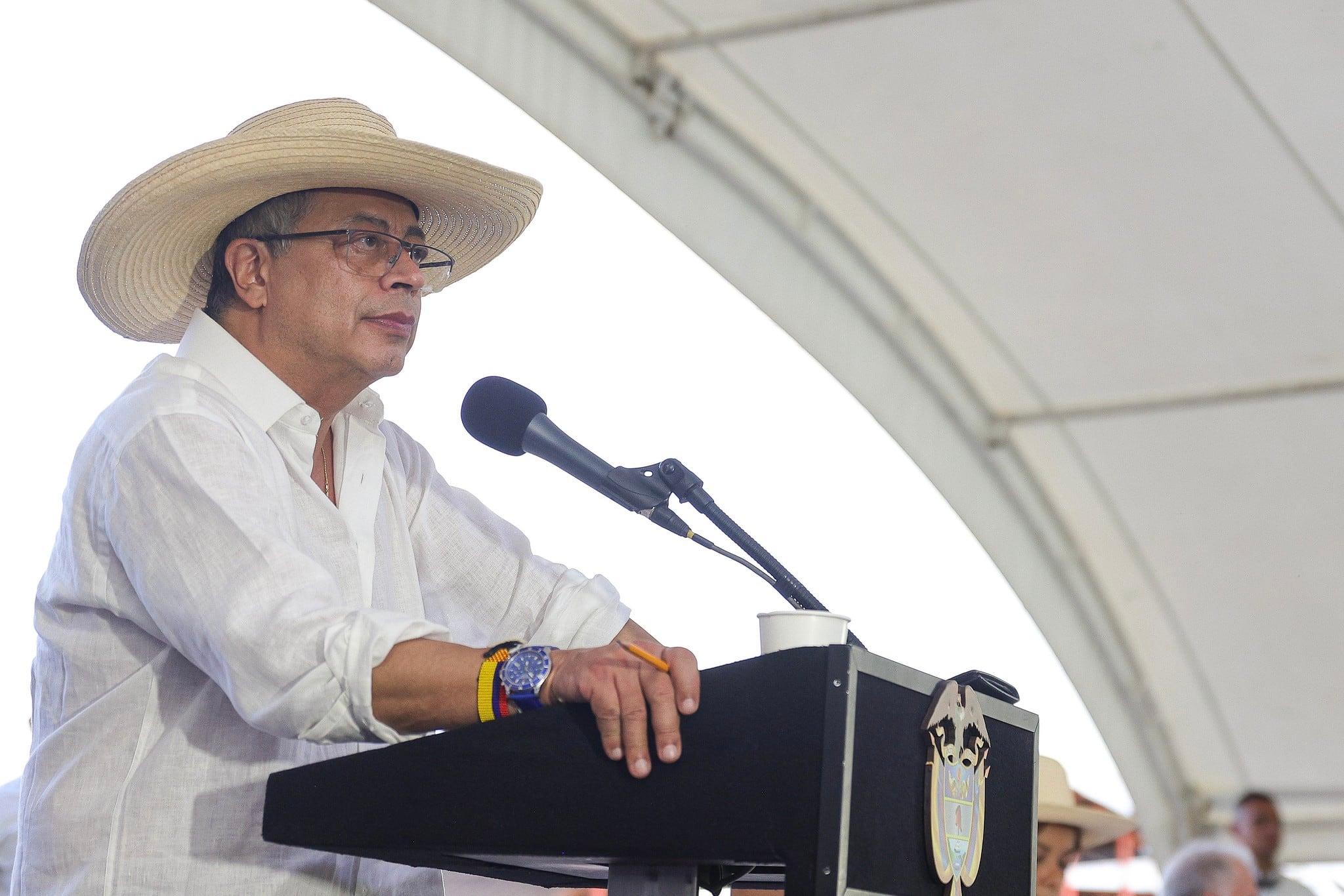El presidente Gustavo Petro durante un evento en Palermo, Huila.