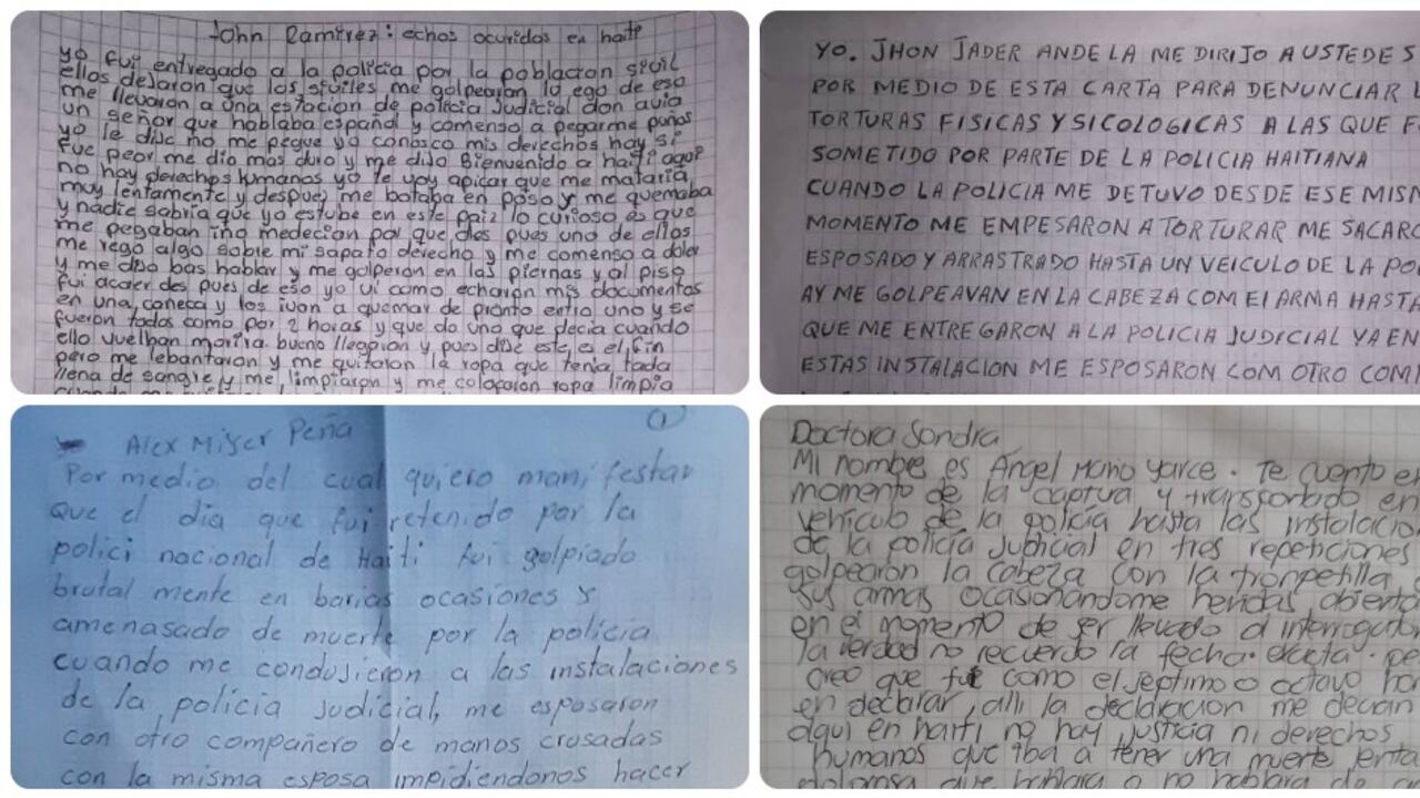 Las cartas que escribieron algunos reclusos colombianos que permanecen en una cárcel de Haití.