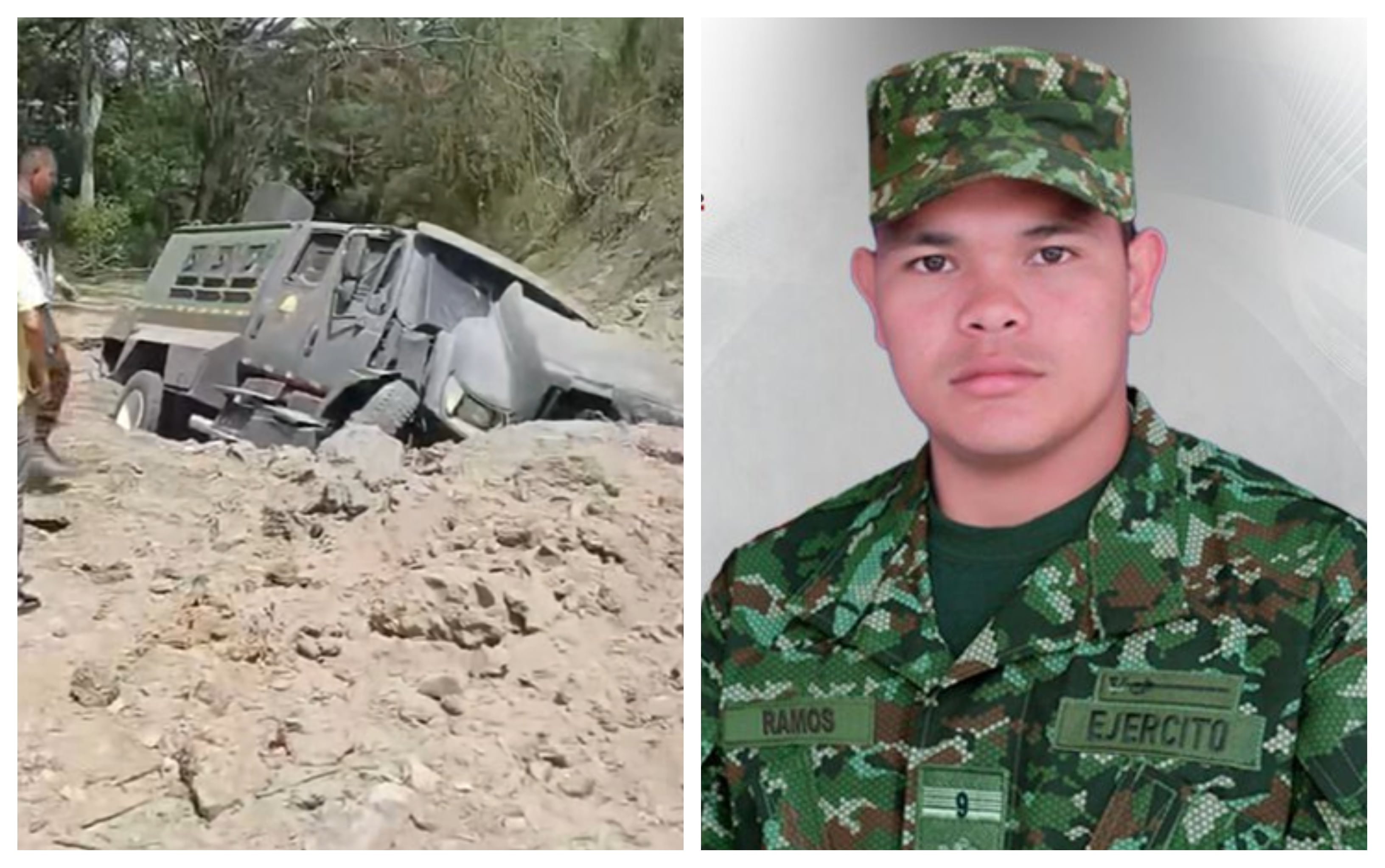 El soldado profesional Ferney Ramos Villalba murió en un ataque con explosivos a un camión blindado en El Patía, Cauca.