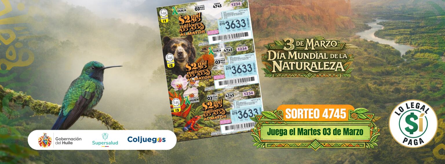 Este fue el ganador del más reciente sorteo de la Lotería del Huila. - Imagen de la Lotería del Huila