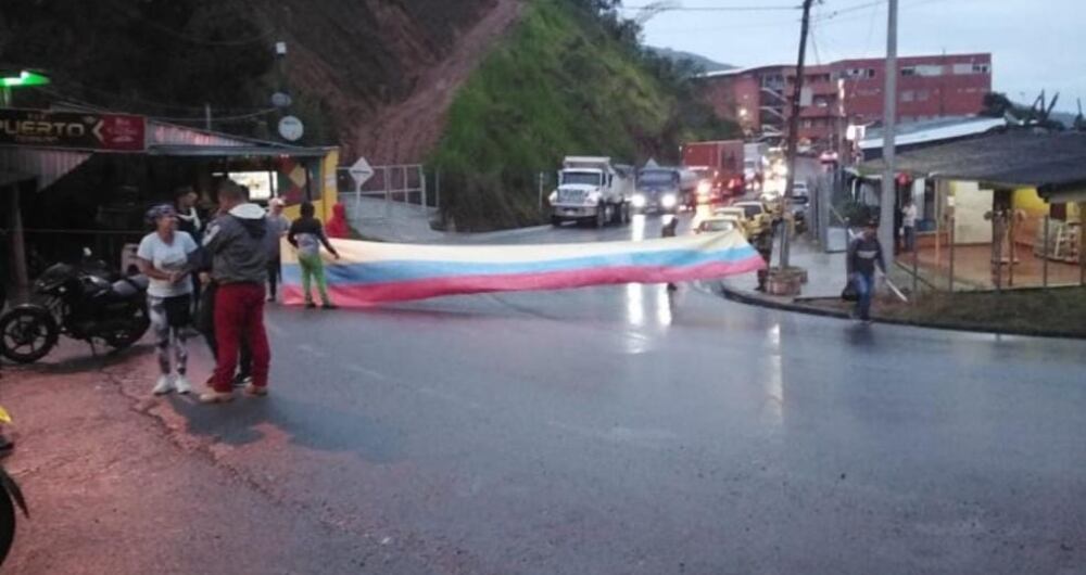 Bloqueos en el occidente antioqueño este 10 de marzo.