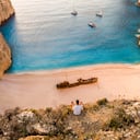 Naufragio desde un dron en la isla de Zakynthos, Grecia.