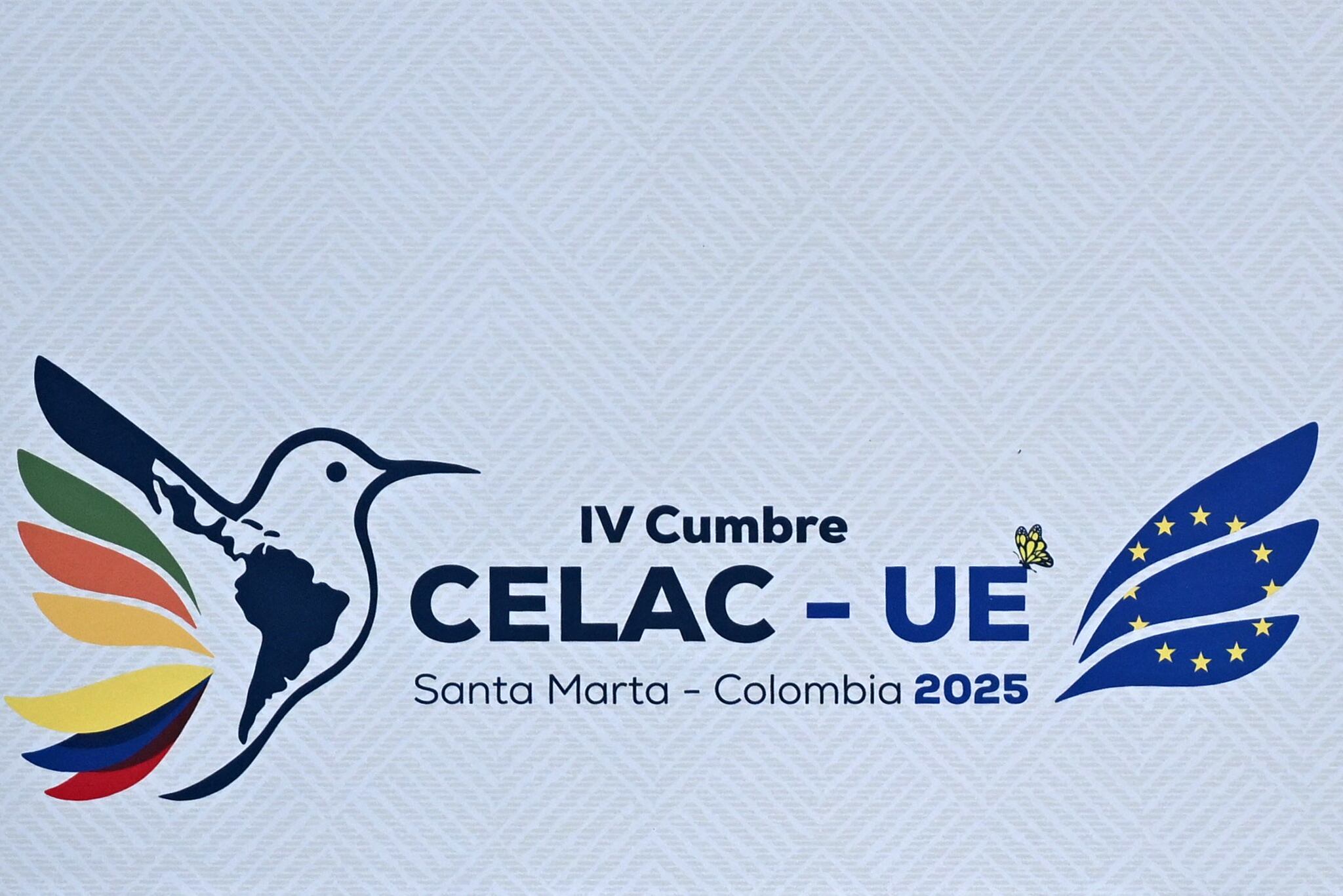 El logo de CELAC-EU en Santa Marta