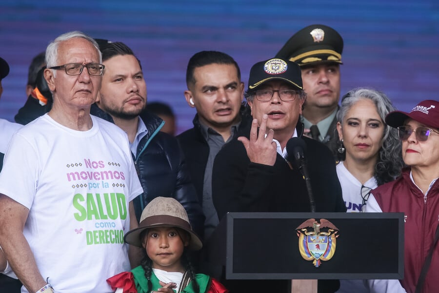 Gustavo Petro dio su discurso en la Plaza de Bolívar.