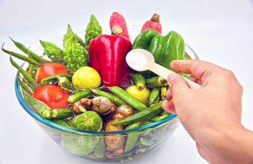 Verduras con bicarbonato de sodio