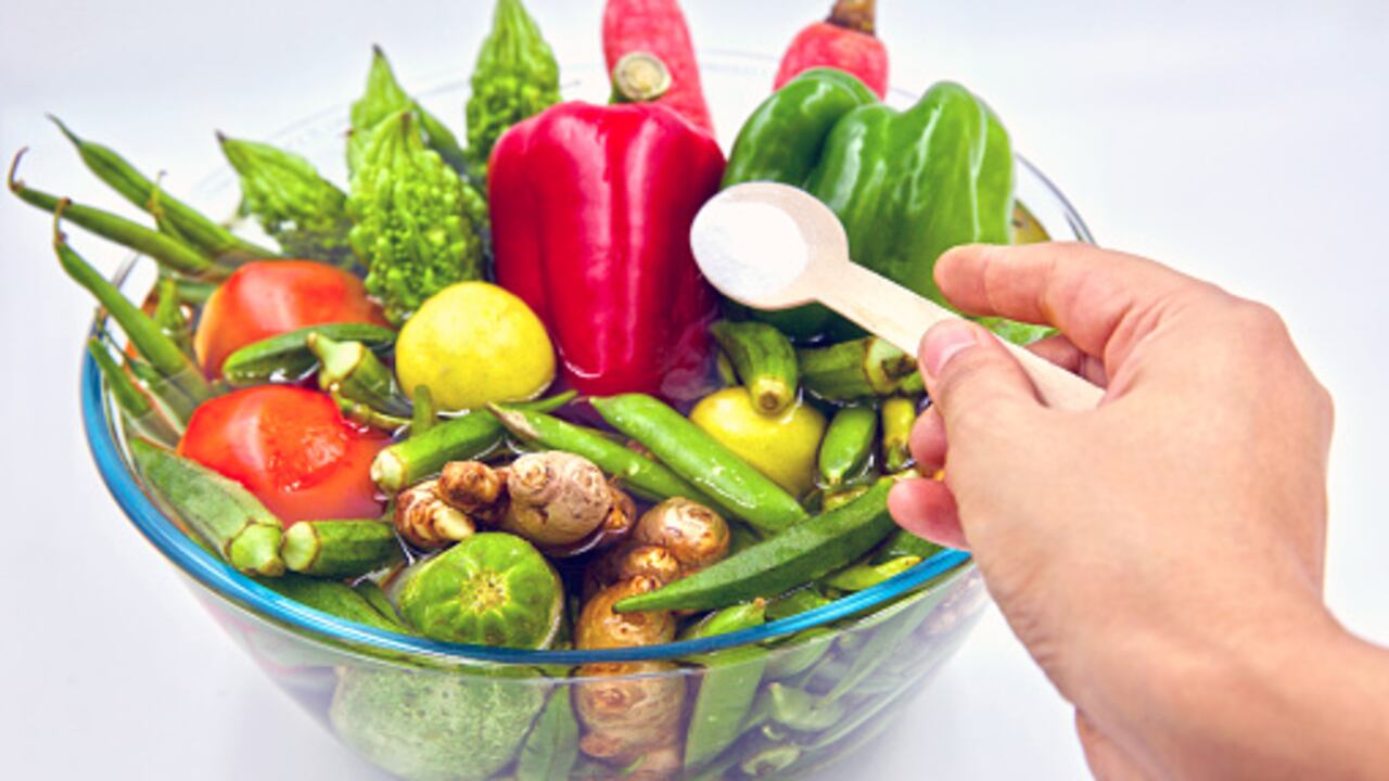 Verduras con bicarbonato de sodio