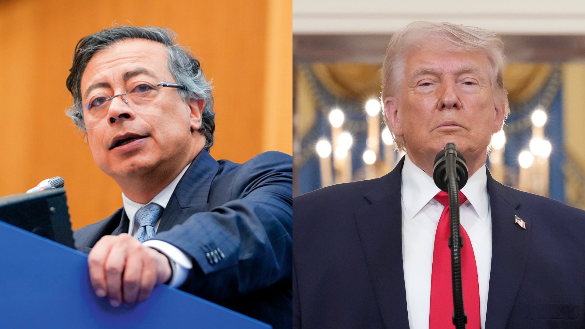 Gustavo Petro y Donald Trump.