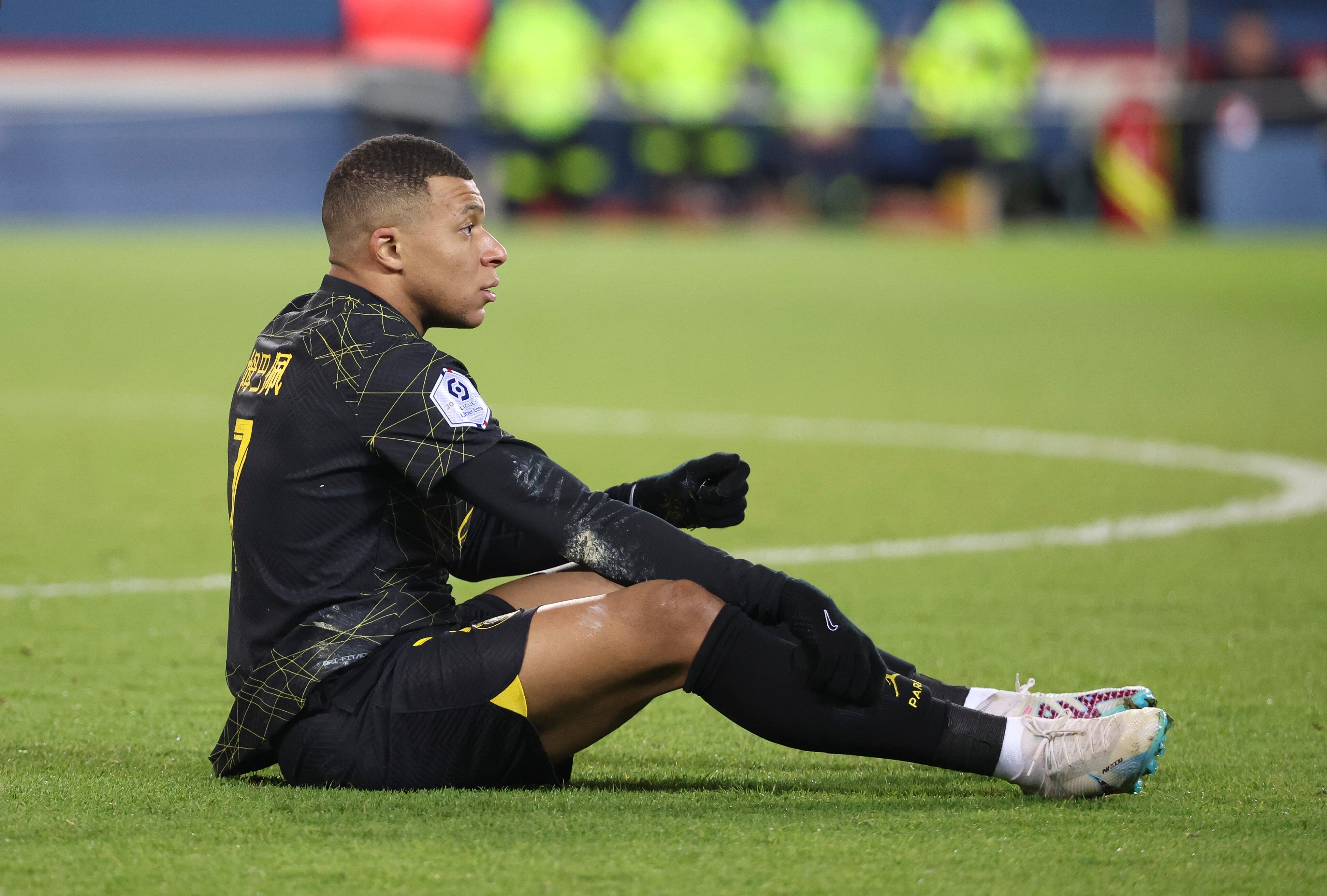 Kylian Mbappé en el juego del PSG ante Montpellier.