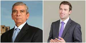 Esteban Santos y el general Mora Rangel.