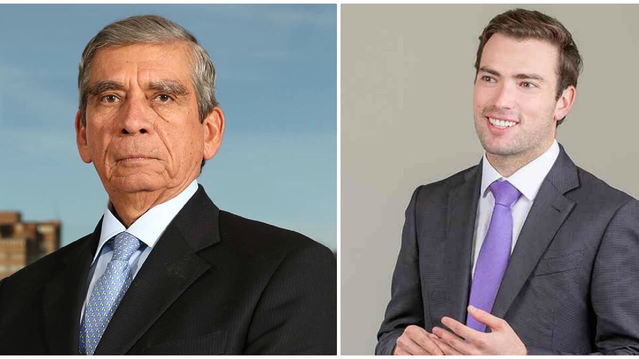 El general (r) Mora Rangel y Esteban Santos.