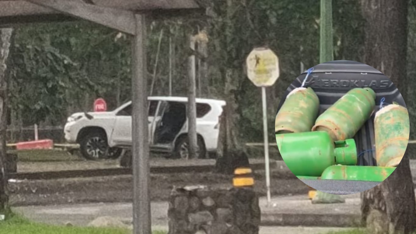 La camioneta fue estacionada en una calle del barrio Bolívar, junto al Parque Mosquera.