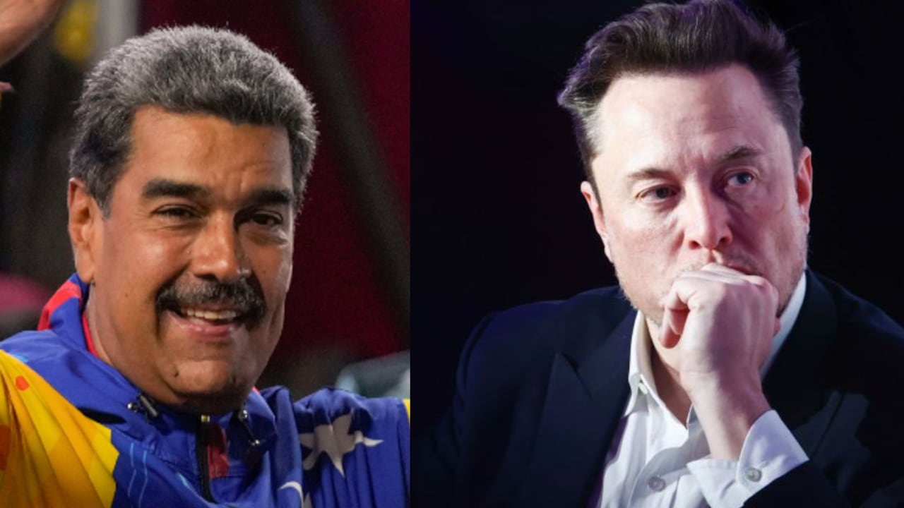 Nicolás Maduro, presidente de Venezuela, y Elon Musk, dueño de X, Tesla y Space X.