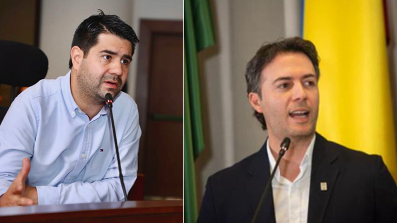Simón Molina, concejal de Medellín, y Daniel Quintero, alcalde suspendido.