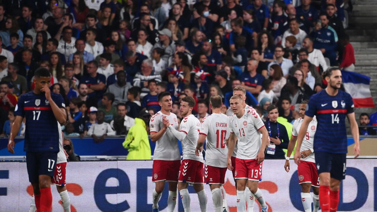 Dinamarca le arrebató a Francia la primer alegría de los lagos en la Liga de las Naciones