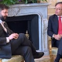 Gabriel Boric en reunión con el presidente Gustavo Petro.