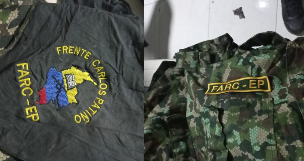Material incautado, supuestamente, a las disidencias de las Farc en Nariño.