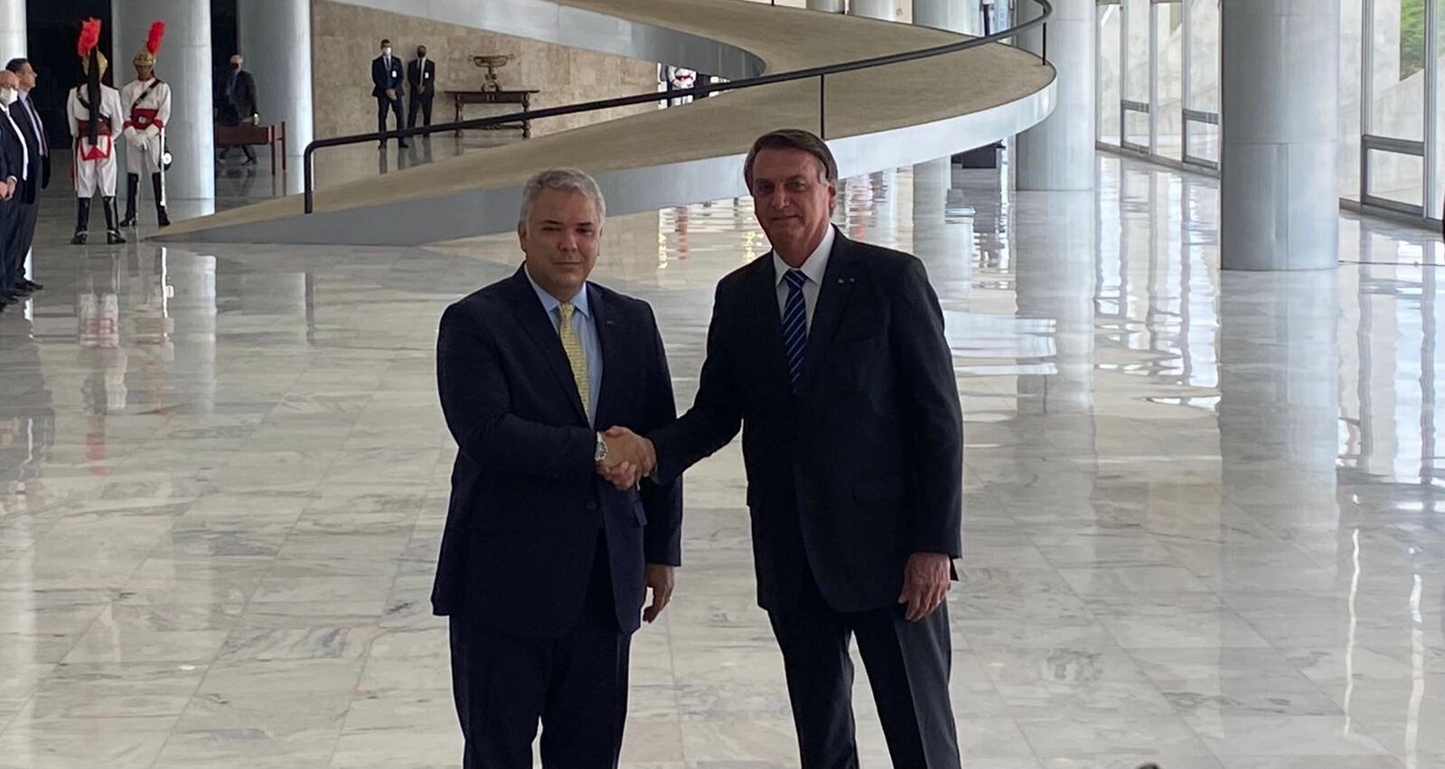 Iván Duque presidente de Colombia con el mandatario de Brasil Jair Bolsonaro