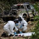 Levantamiento cuerpos y pruebas fiscalía atentado policías Huila