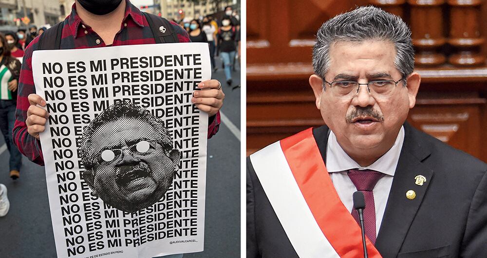 Manuel Merino, expresidente del Congreso, tomó posesión del cargo en medio de protestas que rechazan la destitución. 