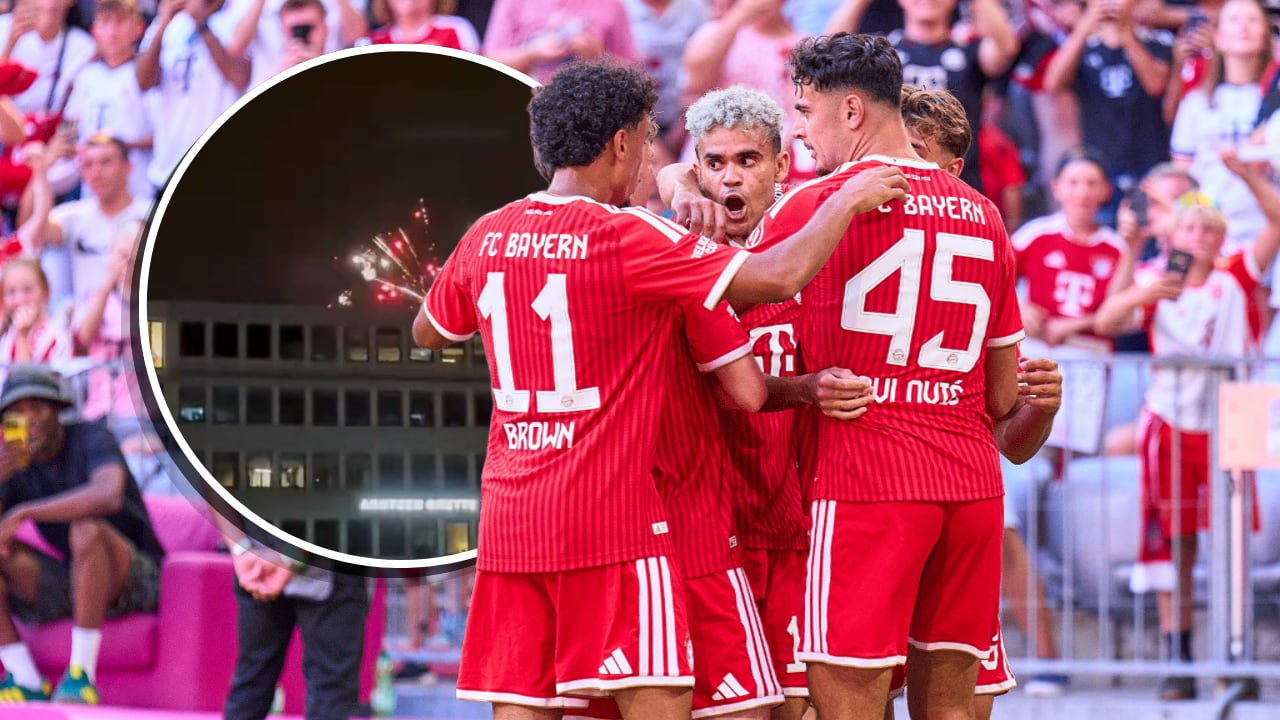 Pirotécnica en el hotel del Bayern Múnich antes del partido contra Viking por la Champions.