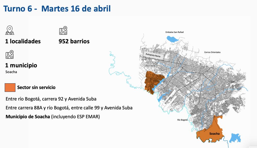 Restricción agua Bogotá
