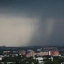 Así se ve el cielo de Cali, hacia el sur, durante las lluvias del 25 de septiembre.