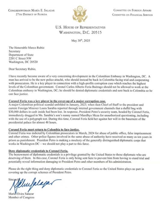 Carta Maria Elvira Salazar