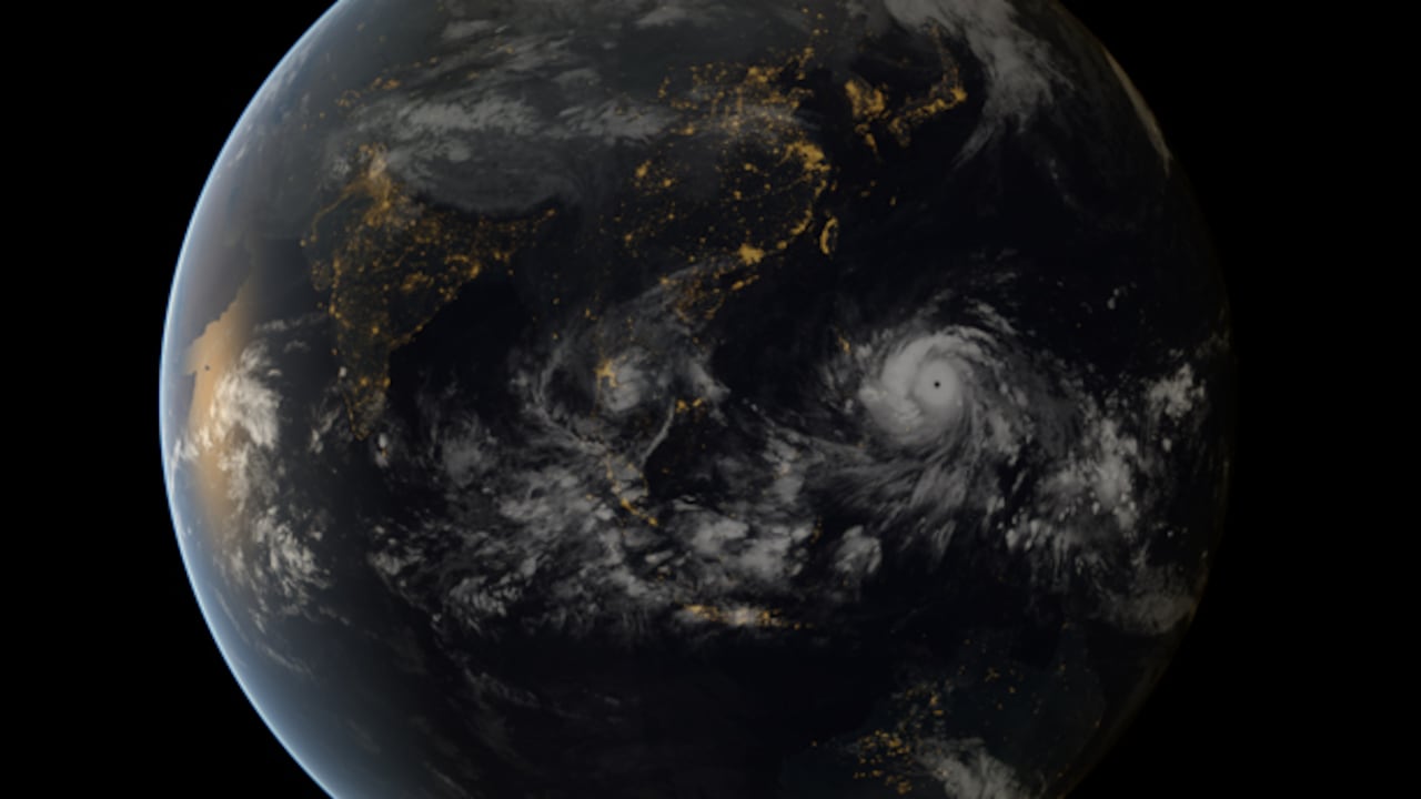 Vista desde el espacio de Haiyan.
