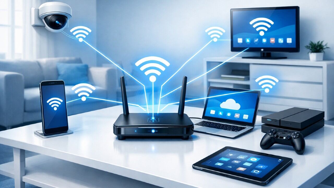 Varios dispositivos de la casa conectados a la misma red wifi.