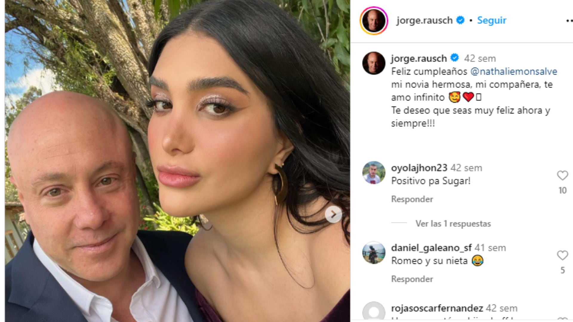 Jorge Raush y su novia Nathalie Monsalve