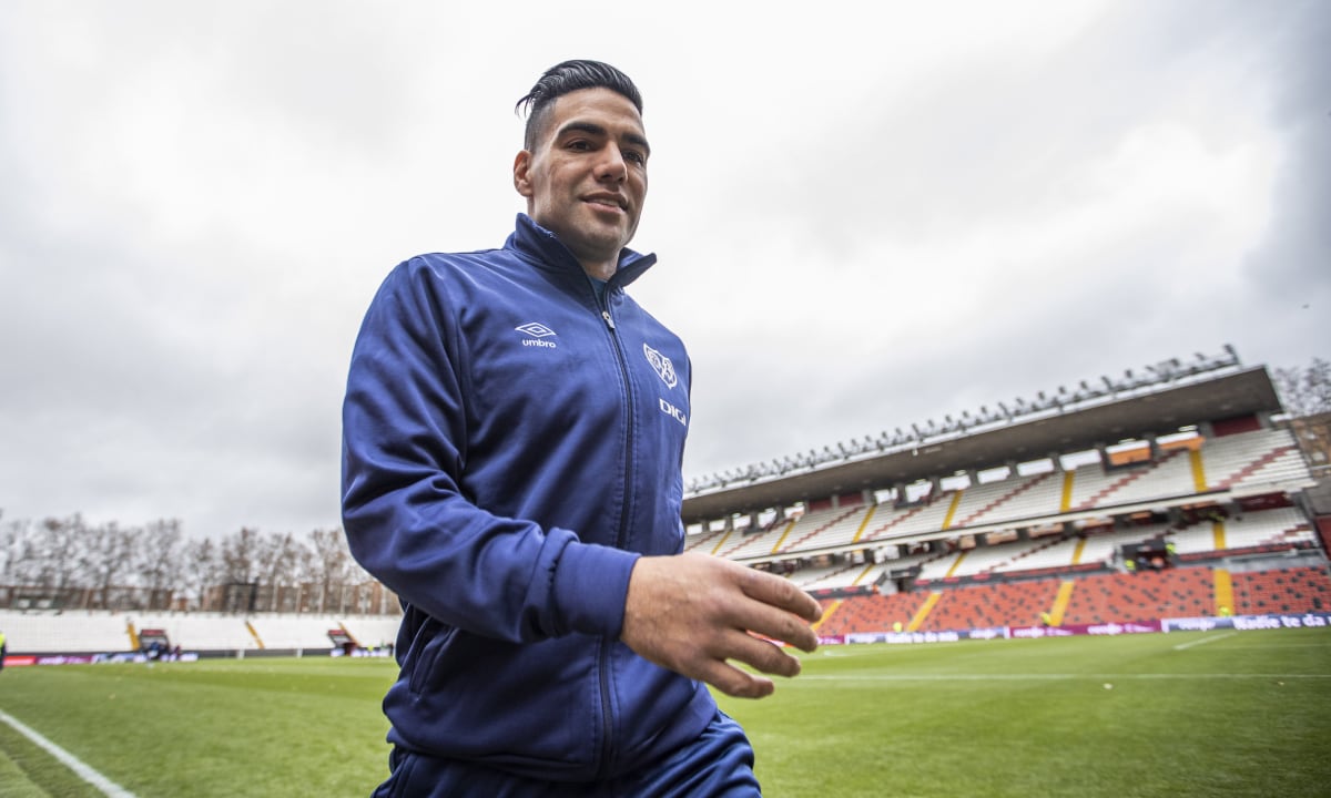 MADRID, SPAIN - JANUARY 8: Radamel Falcao of Rayo Vallecano during the La Liga Santander match between Rayo Vallecano v Real Betis Sevilla at the Campo de Futbol de Vallecas on January 8, 2023 in Madrid Spain (Photo by Getty Images/David S. Bustamante/Soccrates)